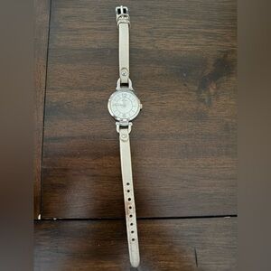 Elegant Silver and Beige Watch